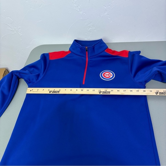 Genuine Merchandise Men's Medium Chicago Cubs MLB Baseball Pullover 1/4 Zip Blue - Picture 9 of 10